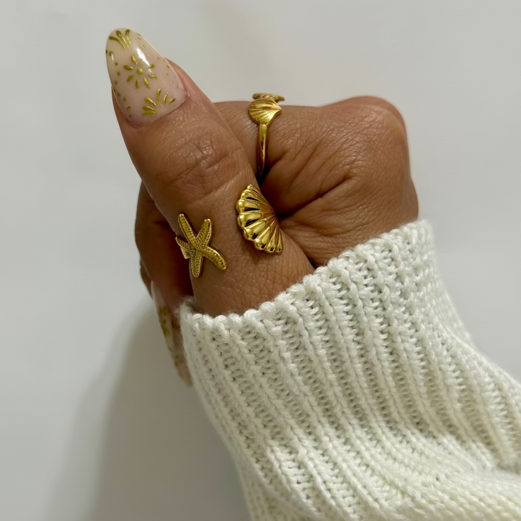 Starfish Seashell Ring